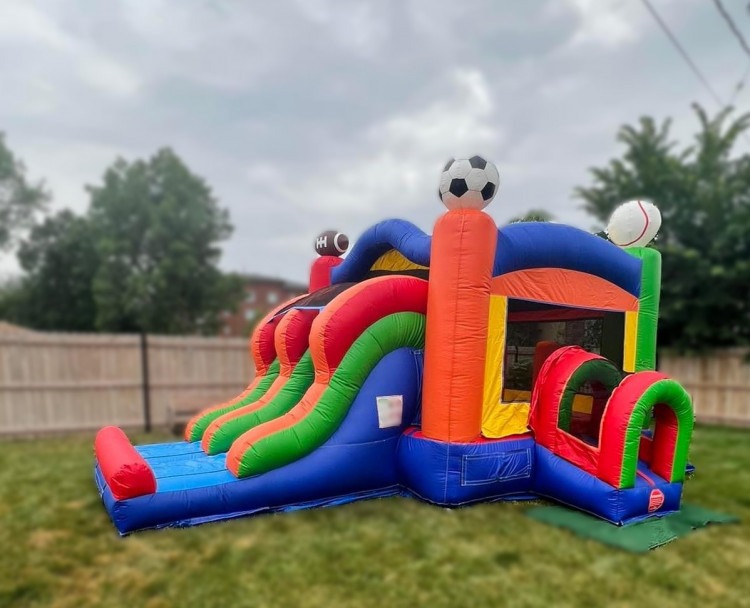 Sport Combo-Dual Lane Dry Bounce House W/Slide