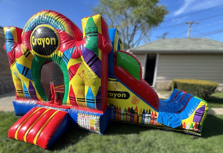 CRAYON TODDLER Bounce House W/Slide (Dry)